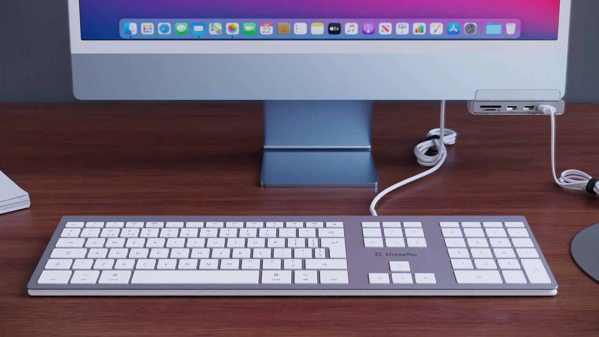 XtremeMac Type-C 6 In 1 Hub With Hanging Stand For iMac - Tashqila XtremeMac Type-C 6 In 1 Hub With Hanging Stand For iMac - Tashqila